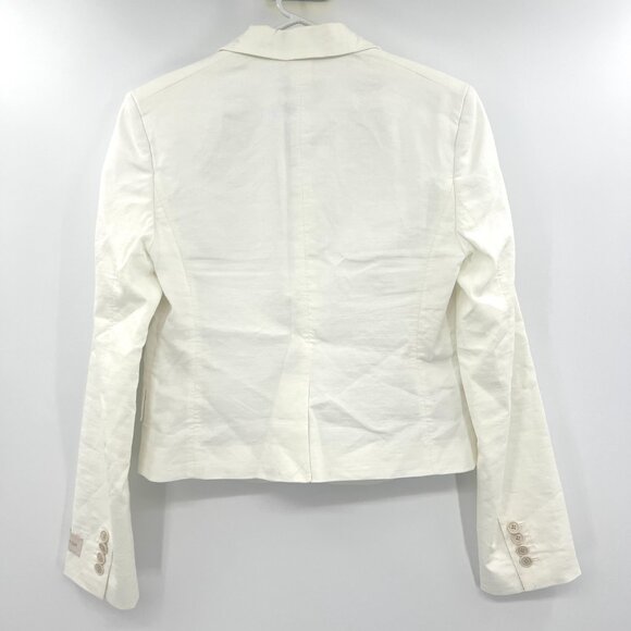 NWT Aritzia Babaton Mastery White Linen Blend Single Button Blazer Women's 4 - Picture 8 of 10